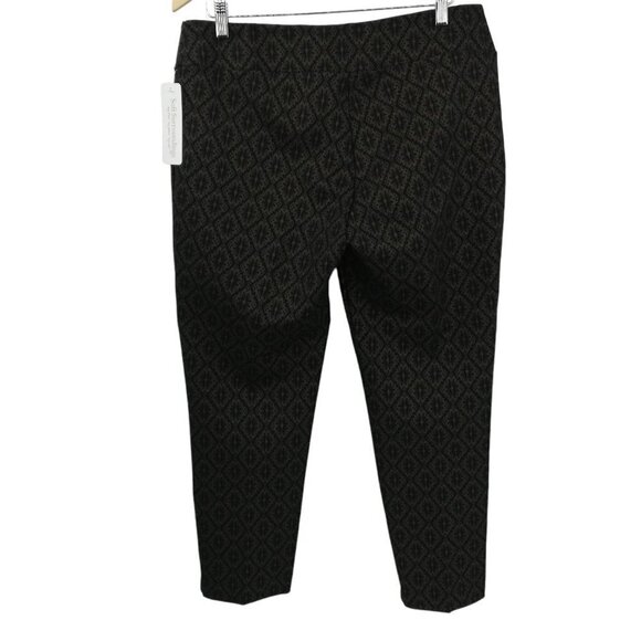 Soft Surroundings Damask Ponte Stretch Pull On Pants Size Petite L Gold Leaf New - Picture 6 of 9